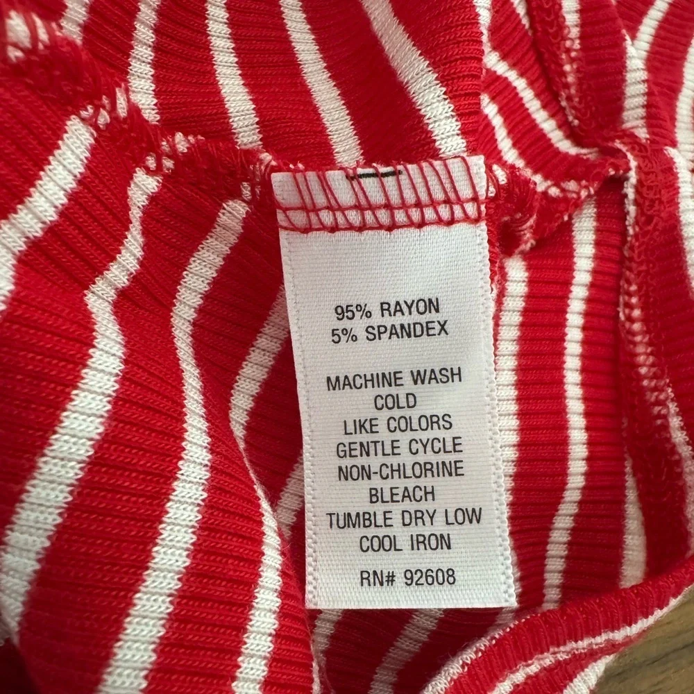 Red and White Striped Dress Women’s Size Large - Picture 6 of 8